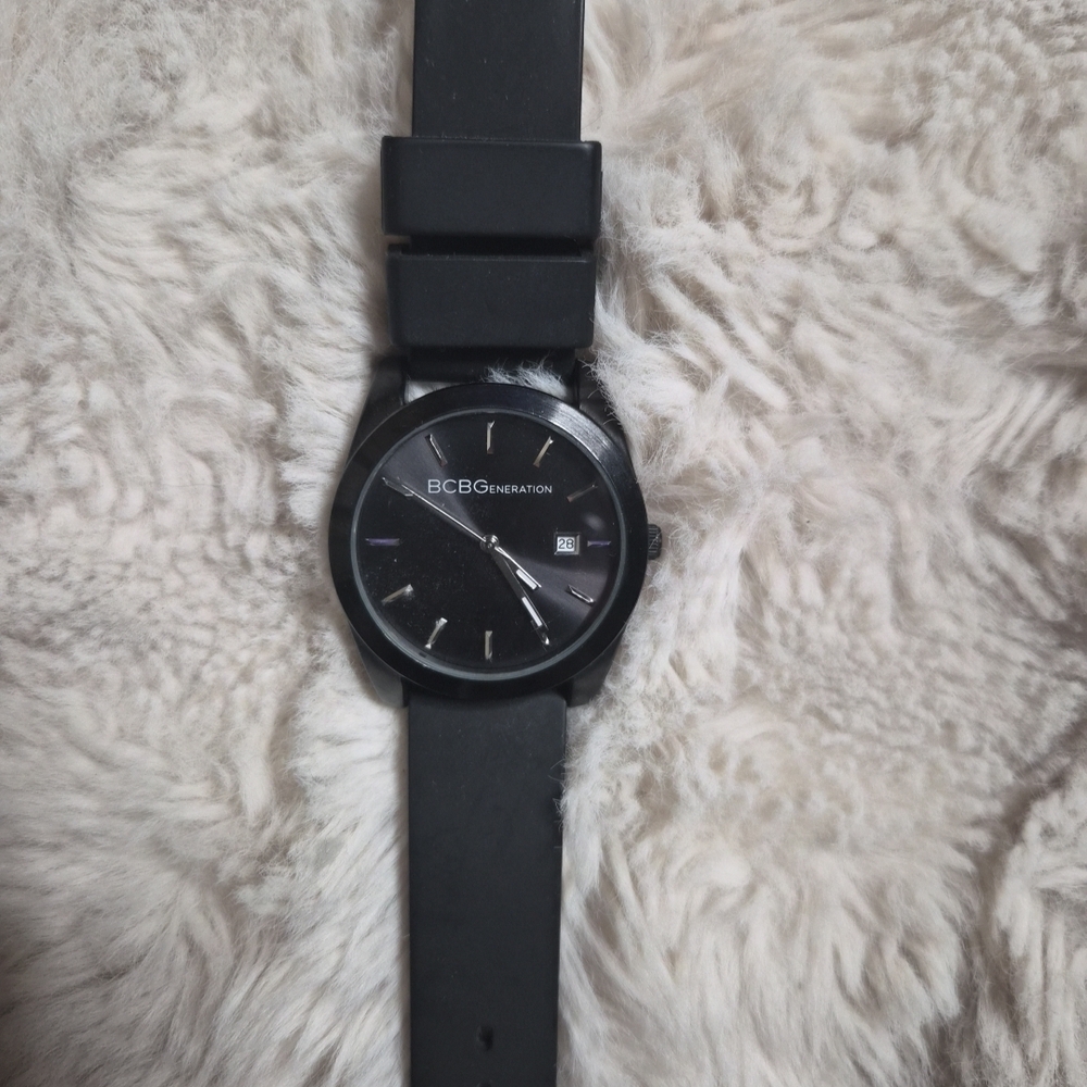 BCBGeneration Watch Black Silicone Band Contemporary Modern Minimalist Chic ✨️💫